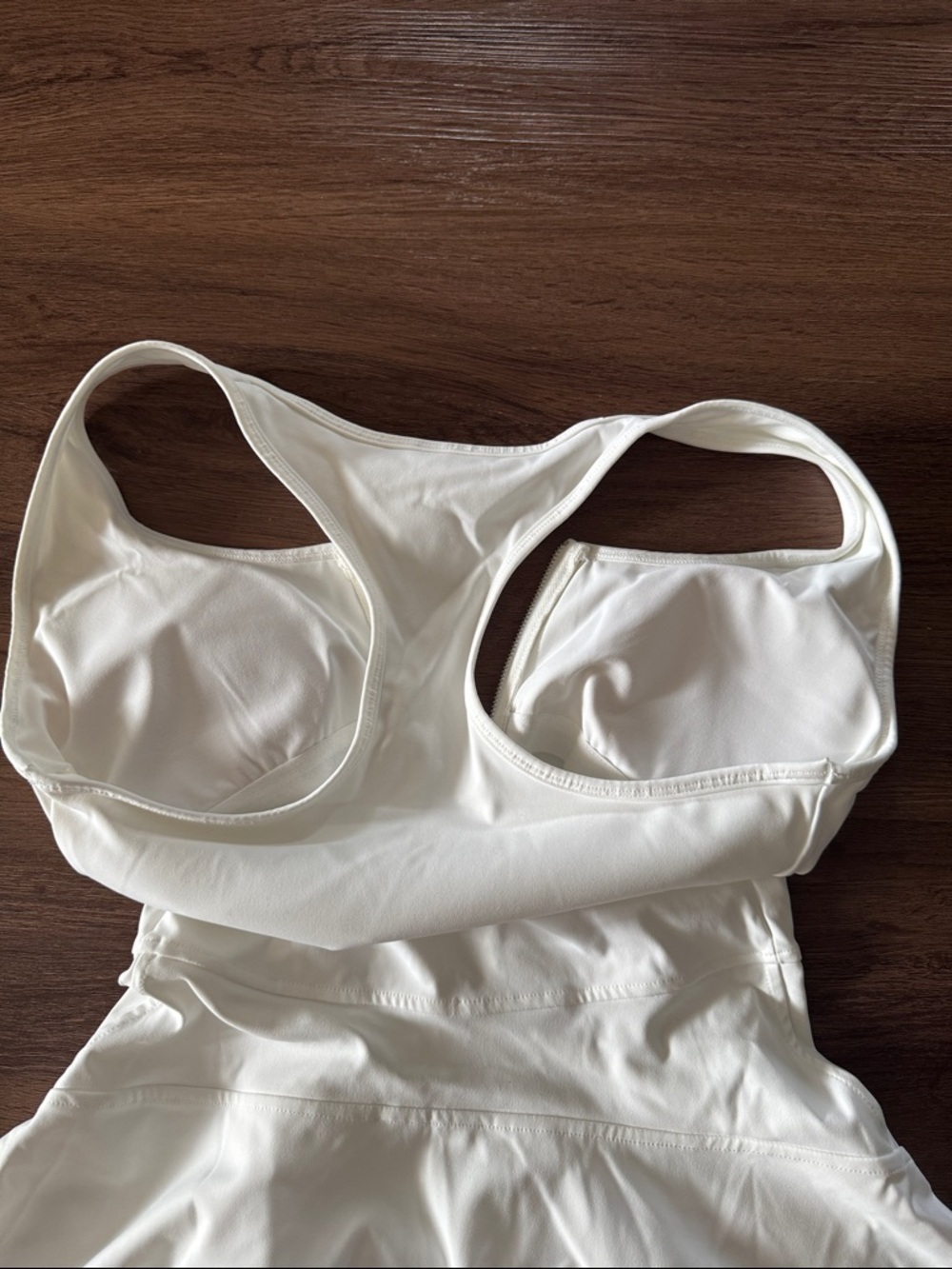 White Racerback Zip Front Tennis Dress with Shorts (NWT) - Picture 7 of 8